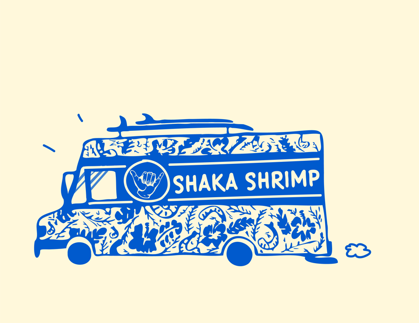 Shaka Shrimp Truck rolling down the road.